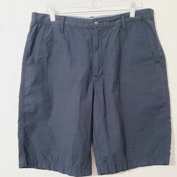 Woolrich Navy Blue 100% Cotton Flat Front Casual Shorts Mens Size 36 - Picture 3 of 10